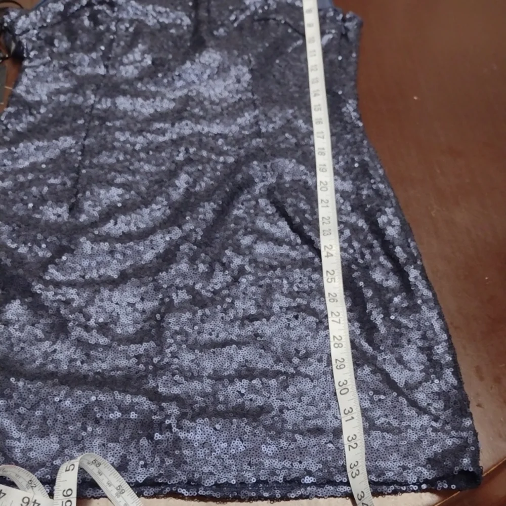 Lulu's Navy Sequin Mini Dress, Wedding Guest, Party Dress, Formal. - Picture 13 of 16